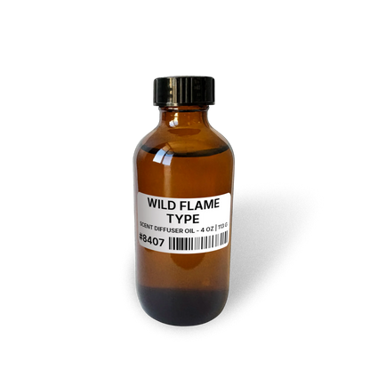 Wild Flame Type Scent Diffuser Oil - 4 oz | 113 g bottle image showing Scent Diffuser Oil in 4 oz size. Fragrance product bottle photo for Wild Flame Type Scent Diffuser Oil - 4 oz | 113 g.