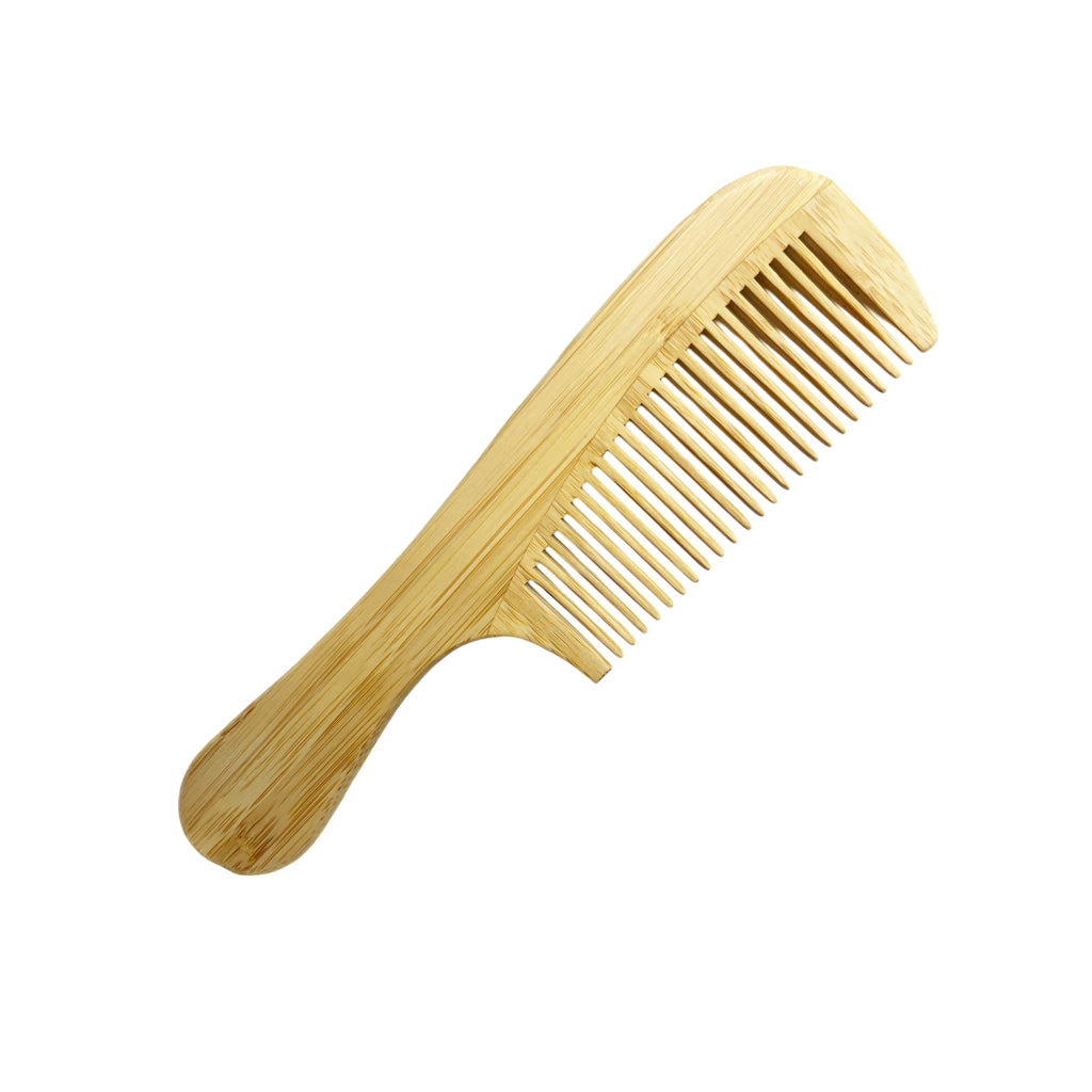 Bamboo Medium-Tooth Wide-Handled Comb