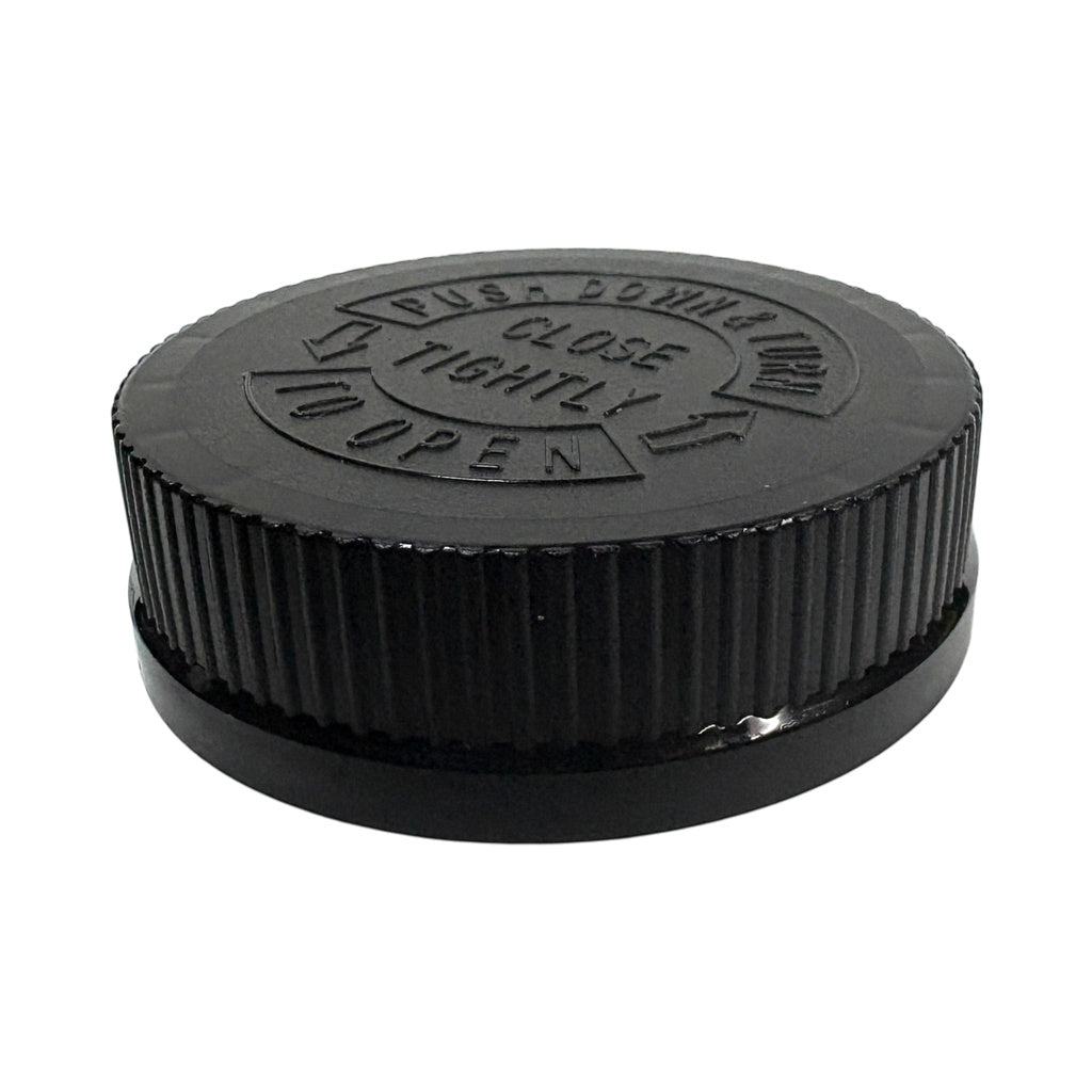 Black PP Plastic 53-400 Ribbed Skirt CRC Foam Lined Lid - World of Aromas