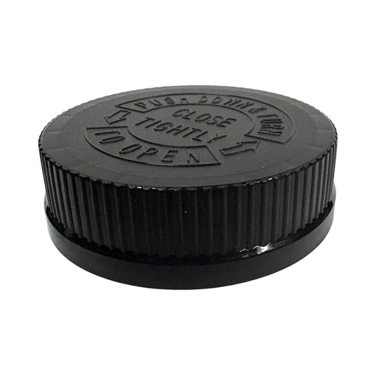 Black PP Plastic 53-400 Ribbed Skirt CRC Foam Lined Lid - World of Aromas