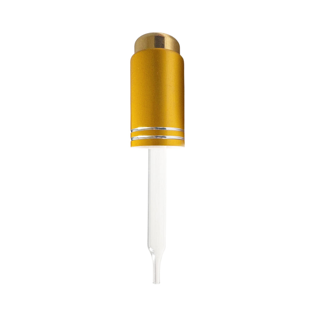 Gold Push Button Serum Dropper with 70 mm Glass Pipette - World of Aromas