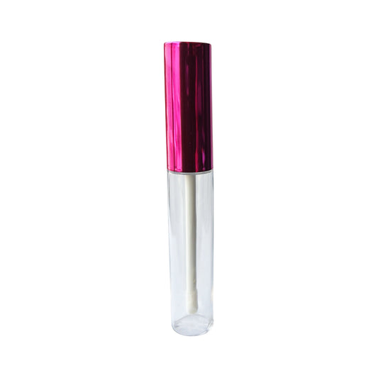0.27 oz (8 ml) Clear Plastic Lip Gloss Tube with pink Applicator - World of Aromas