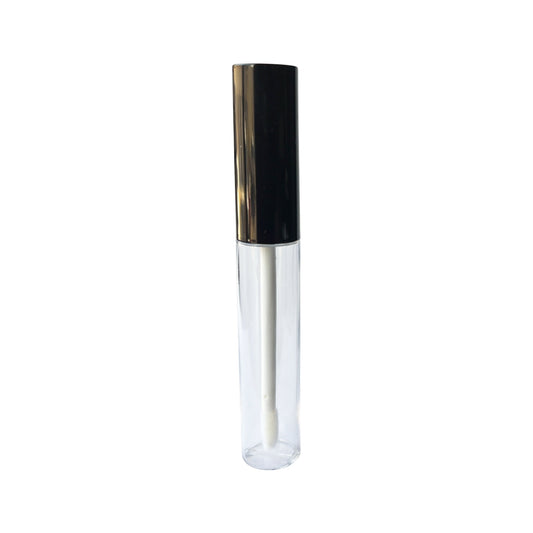 0.27 oz (8 ml) Clear Plastic Lip Gloss Tube with Black Applicator - World of Aromas