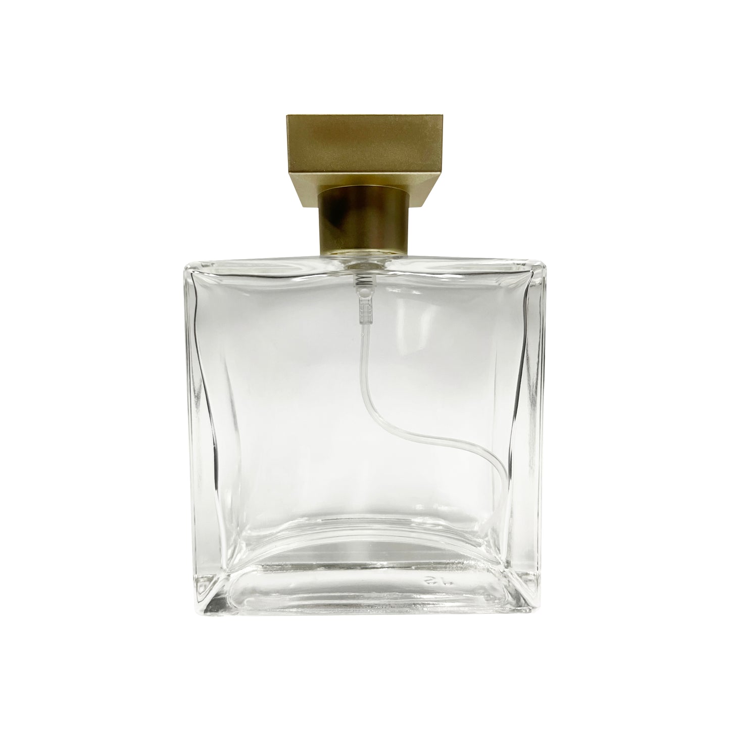 50 ml Clear Glass Square Perfume Bottle with Metal Square Cap