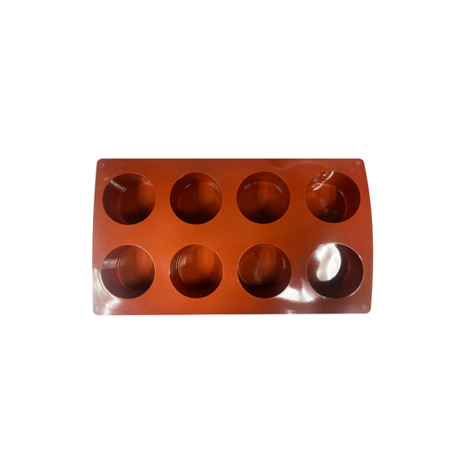 Brown Round 8-Cavity Silicone Soap Mold