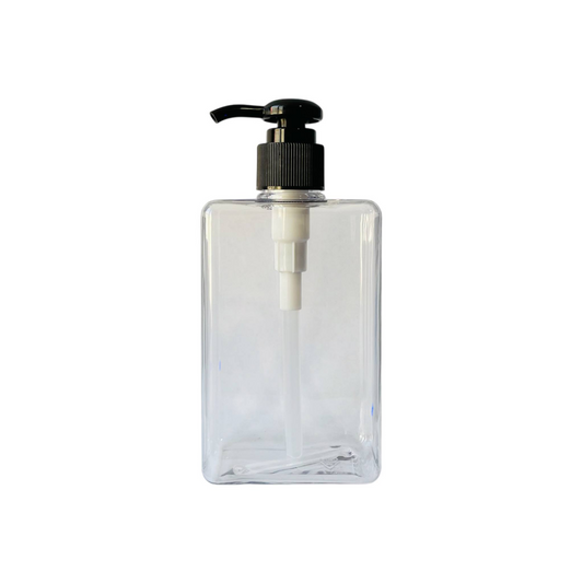 280 ml clear plastic pump bottle with black casing