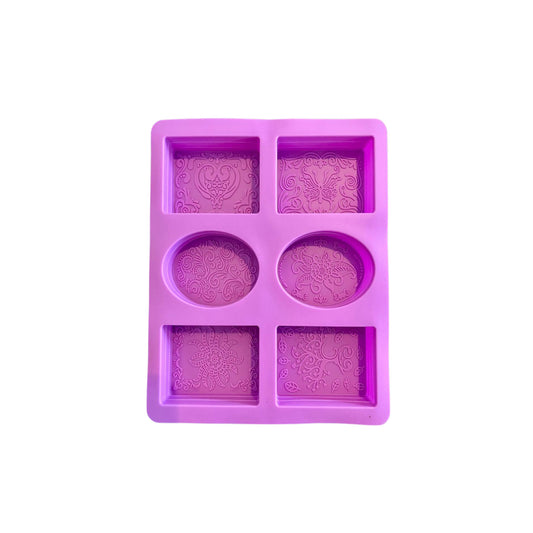 Purple Assorted 6-Cavity Lace Soap Mold