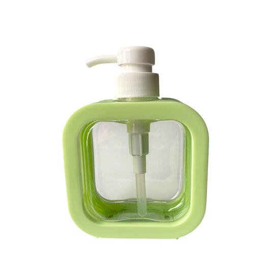 10 oz (300 ml) Clear Plastic Pump Bottle with Green Casing - World of Aromas