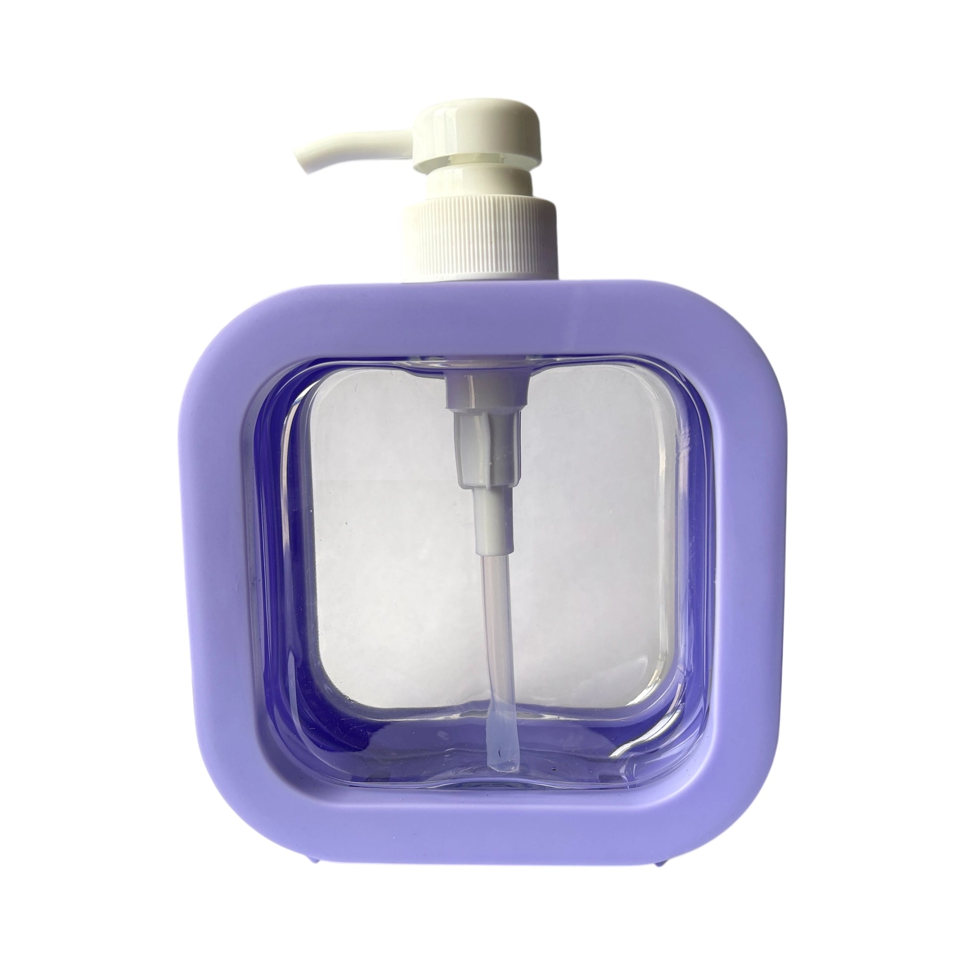 17 oz (500 ml) Clear Plastic Pump Bottle with Purple Casing - World of Aromas