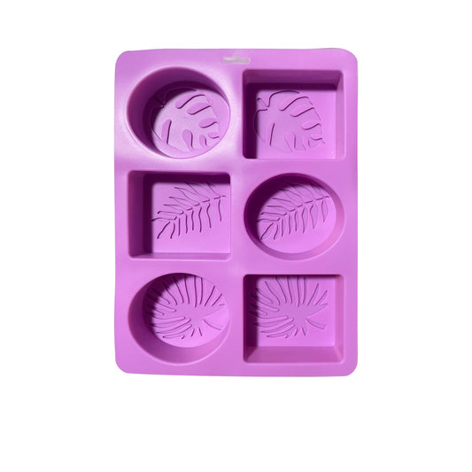 Purple Assorted 6-Cavity Leaf Pattern Soap Mold
