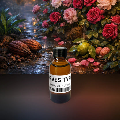 Reves Type Burning Oil - 1 oz | 28 g fragrance bottle image with atmospheric background for Burning Oil. Premium lifestyle product photo for fragrance listing.
