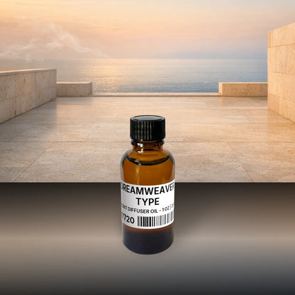 Dreamweaver Type Scent Diffuser Oil - 1 oz | 28 g fragrance bottle image with atmospheric background for Scent Diffuser Oil. Premium lifestyle product photo for fragrance listing.