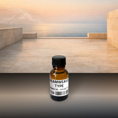 Dreamweaver Type Burning Oil - 0.5 oz | 14 g fragrance bottle image with atmospheric background for Burning Oil. Premium lifestyle product photo for fragrance listing.