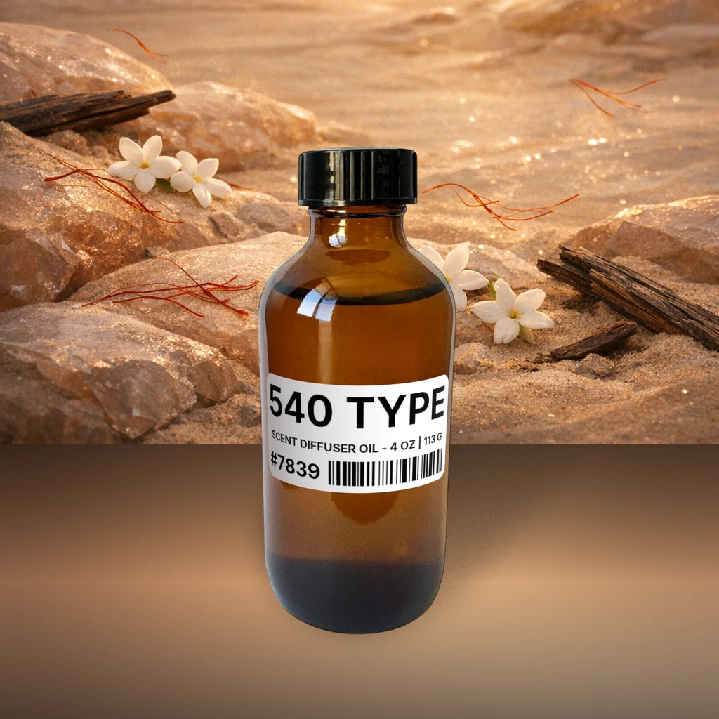 540 Type Scent Diffuser Oil - 4 oz | 113 g fragrance bottle image with atmospheric background for Scent Diffuser Oil. Premium lifestyle product photo for fragrance listing.