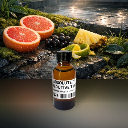 Absolutely Executive Type Pure Fragrance Oil - 1 oz | 28 g fragrance bottle image with atmospheric background for Pure Fragrance Oil. Premium lifestyle product photo for fragrance listing.
