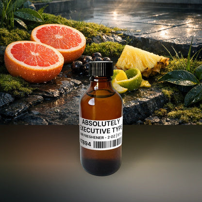 Absolutely Executive Type Air Freshener - 2 oz | 57 g fragrance bottle image with atmospheric background for Air Freshener. Premium lifestyle product photo for fragrance listing.