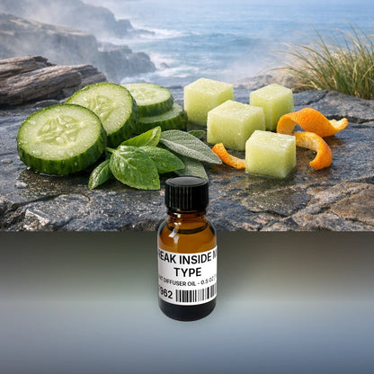 Freak Inside Me Type Scent Diffuser Oil - 0.5 oz | 14 g fragrance bottle image with atmospheric background for Scent Diffuser Oil. Premium lifestyle product photo for fragrance listing.