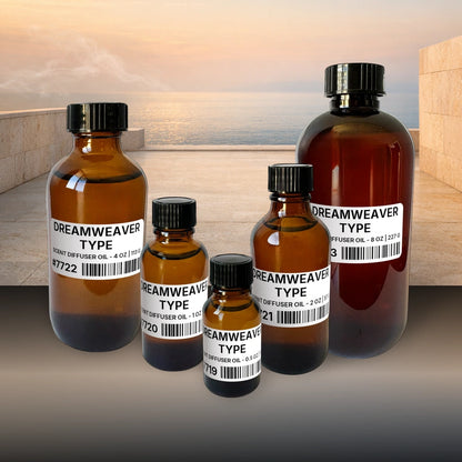 Dreamweaver Type Scent Diffuser Oil - 1 lb | 454 g fragrance bottle image with atmospheric background for Scent Diffuser Oil. Premium lifestyle product photo for fragrance listing.