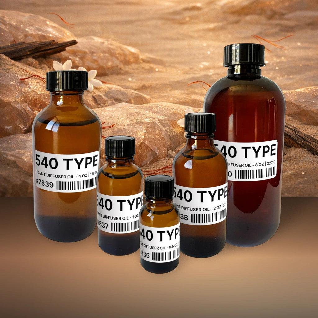 540 Type Scent Diffuser Oil - 1 lb | 454 g fragrance bottle image with atmospheric background for Scent Diffuser Oil. Premium lifestyle product photo for fragrance listing.