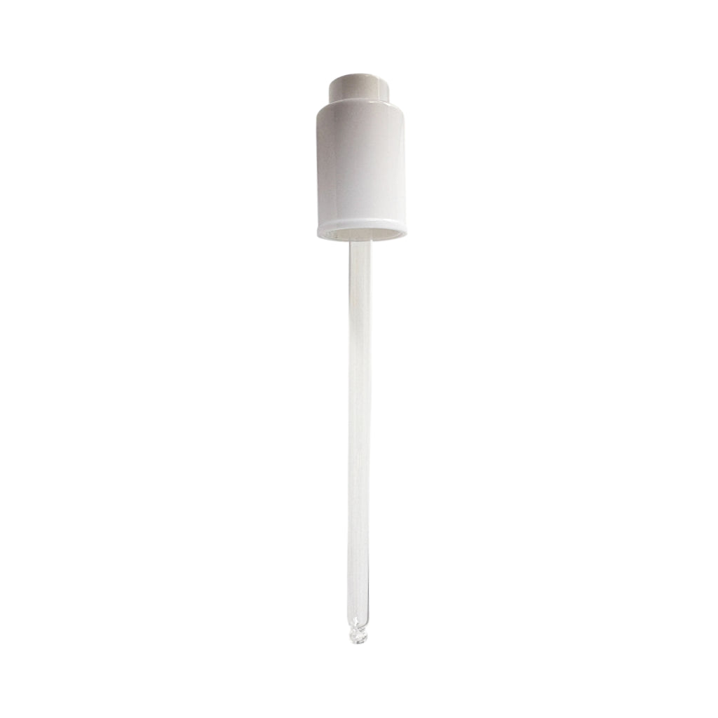 (4 oz | 120 ml) White Smooth Skirt 20-400 Push Button Serum Dropper with 128 mm Glass Pipette