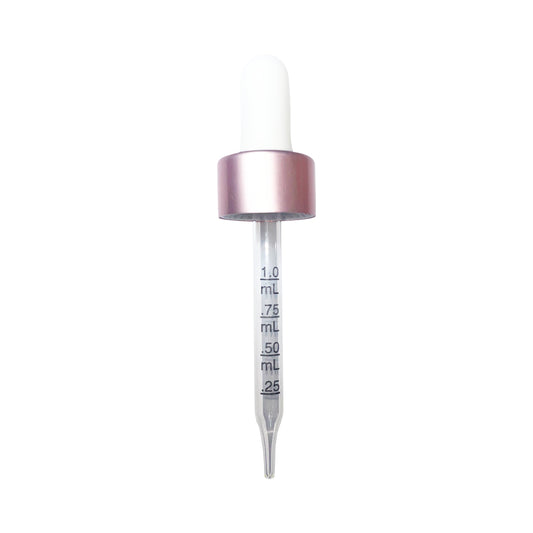 (1 oz) Rose Gold 20-400 Dropper with 76mm Graduated Glass Pipette - World of Aromas