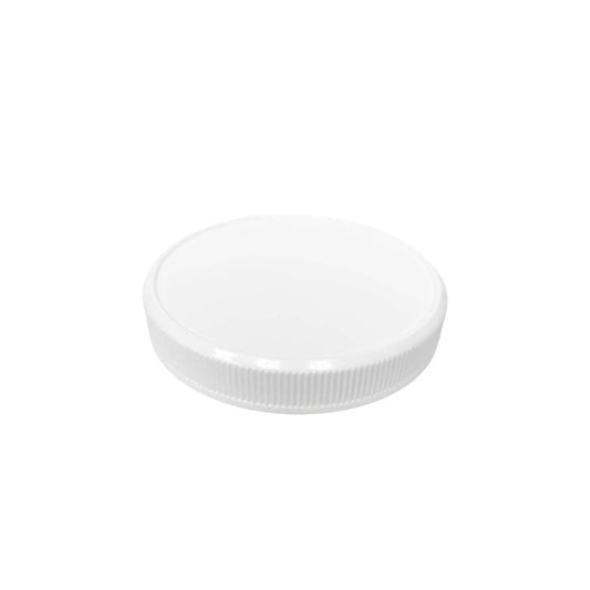 White PP Plastic 70-400 Ribbed Skirt Foam Lined Lid