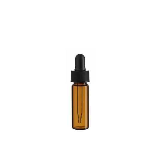 1 Dram (1/8 oz | 4 ml) Amber Glass Vial with Black Dropper