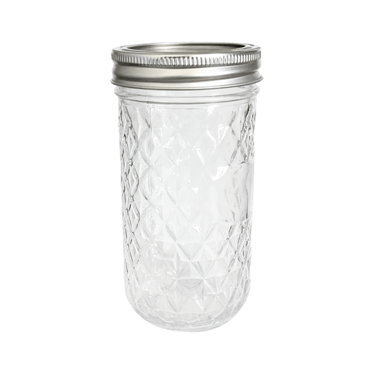 11 oz (330 ml) Clear Glass Mason Jar with Silver Lid