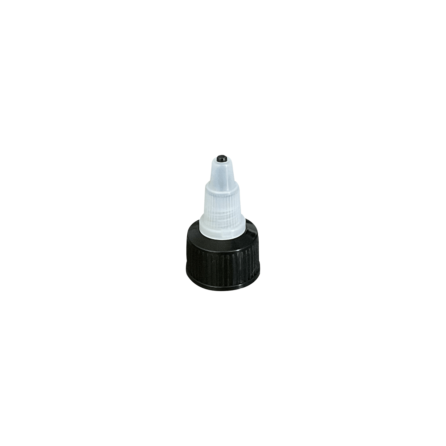 Natural Nozzle Black PE 20-400 Ribbed Skirt Twist Top Dispensing Cap