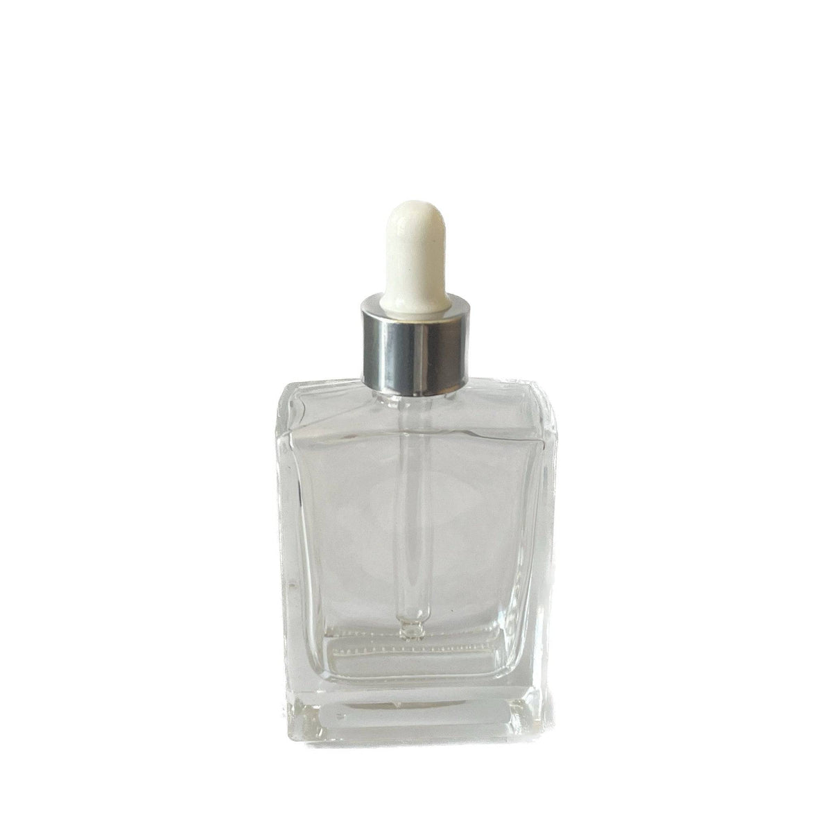 50 ml Clear Glass Serum Bottle with Silver Dropper - World of Aromas