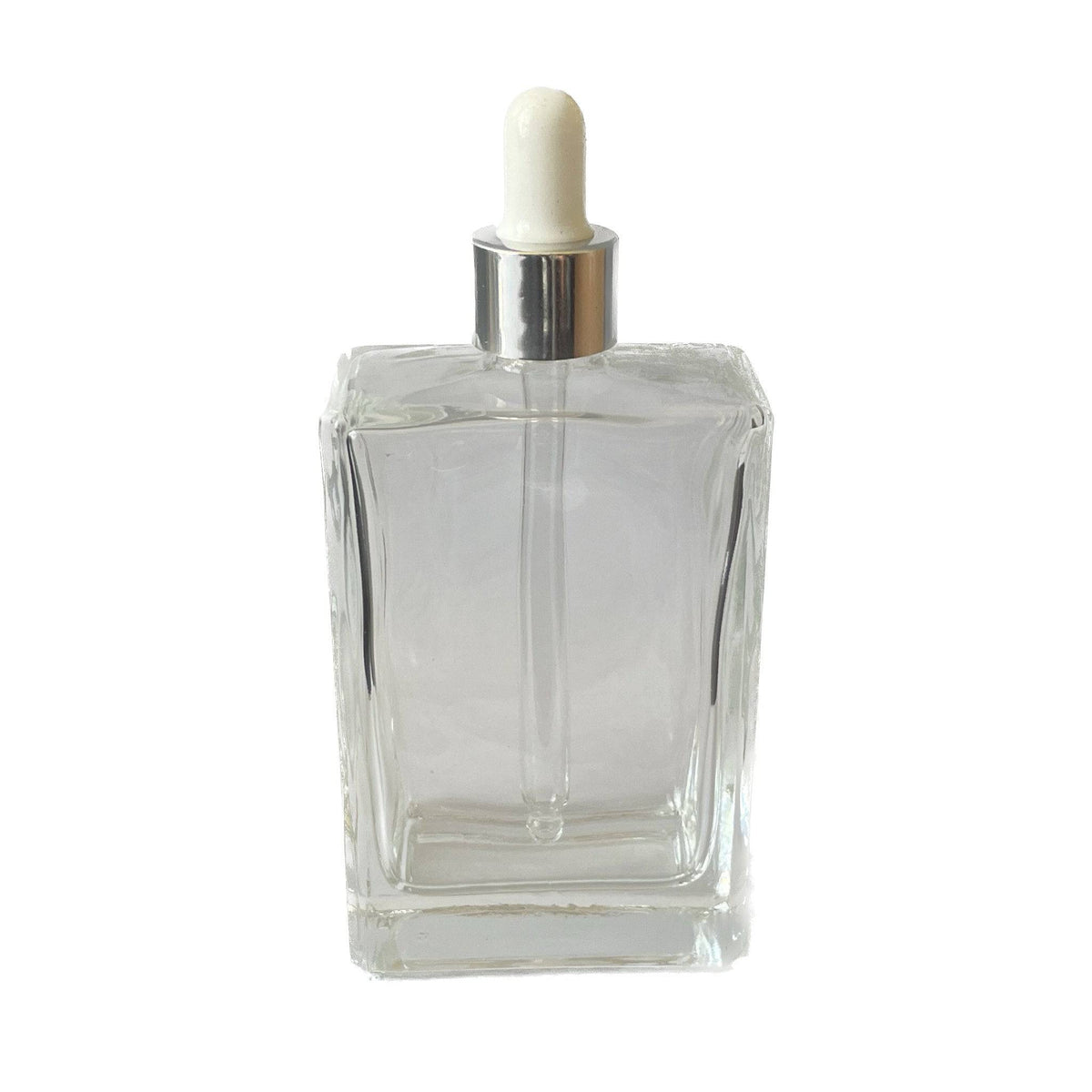 100 ml Clear Glass Serum Bottle with Silver Dropper - World of Aromas
