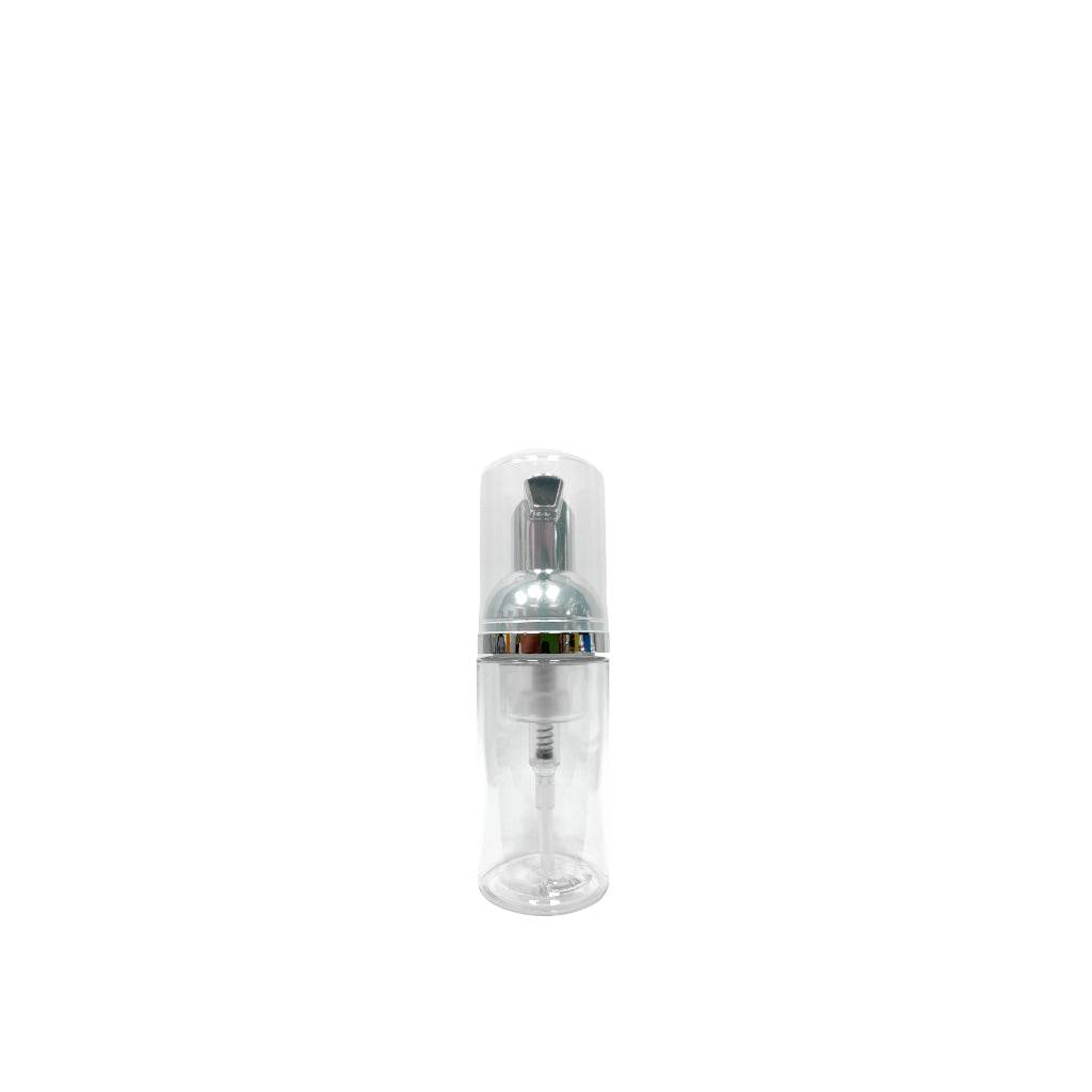 1 oz (30 ml) Clear Plastic Foaming Pump with Silver Cap