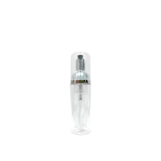 1.7 oz (50 ml) Clear Plastic Foaming Pump with Silver Cap