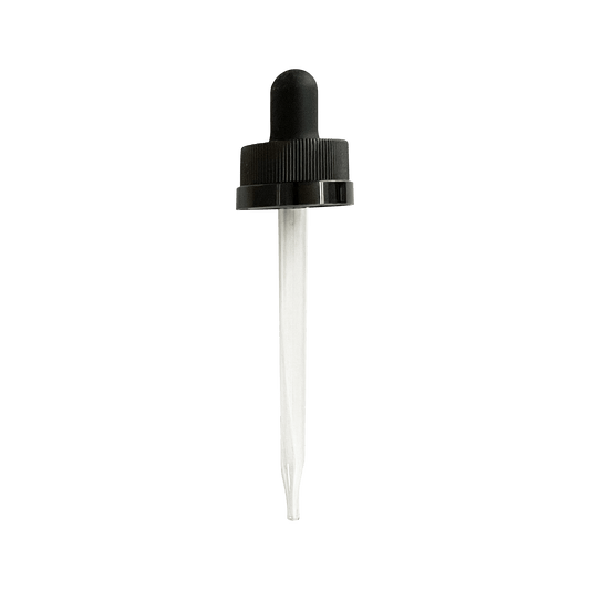 (1 oz) Black CRC 20-400 Dropper with 76mm Glass Pipette