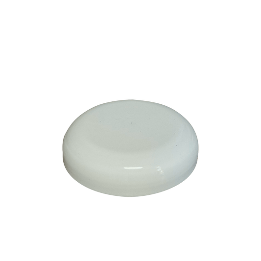 White PP Plastic 70-400 Dome Smooth Skirt Foam Lined Lid with Gold Lining