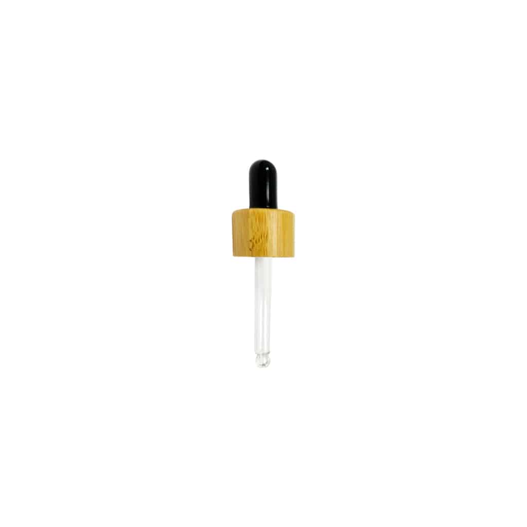 Black Bulb 18-400 Bamboo Dropper with 65 mm Glass Pipette