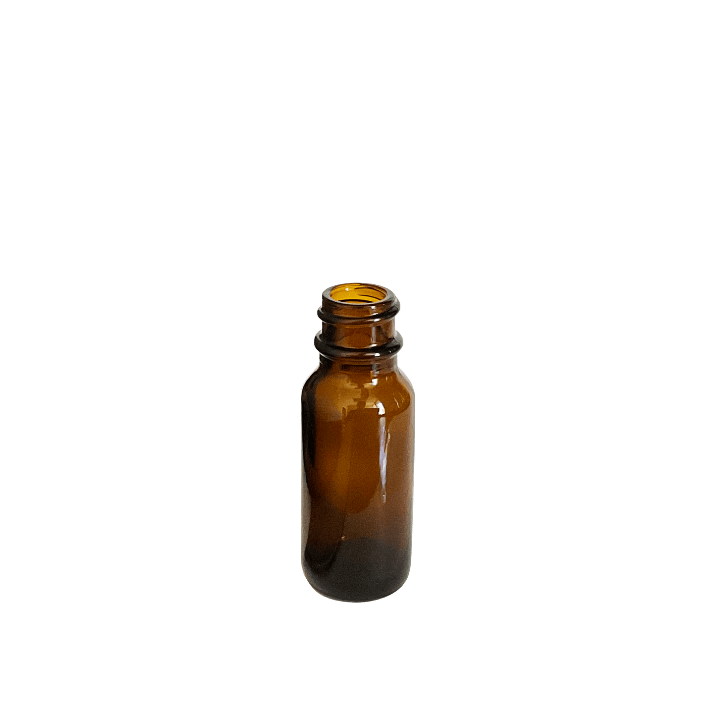 0.5 oz (15 ml) Amber Glass Boston Round 18-400 Bottle