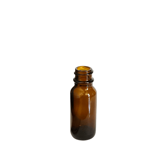 0.5 oz (15 ml) Amber Glass Boston Round 18-400 Bottle