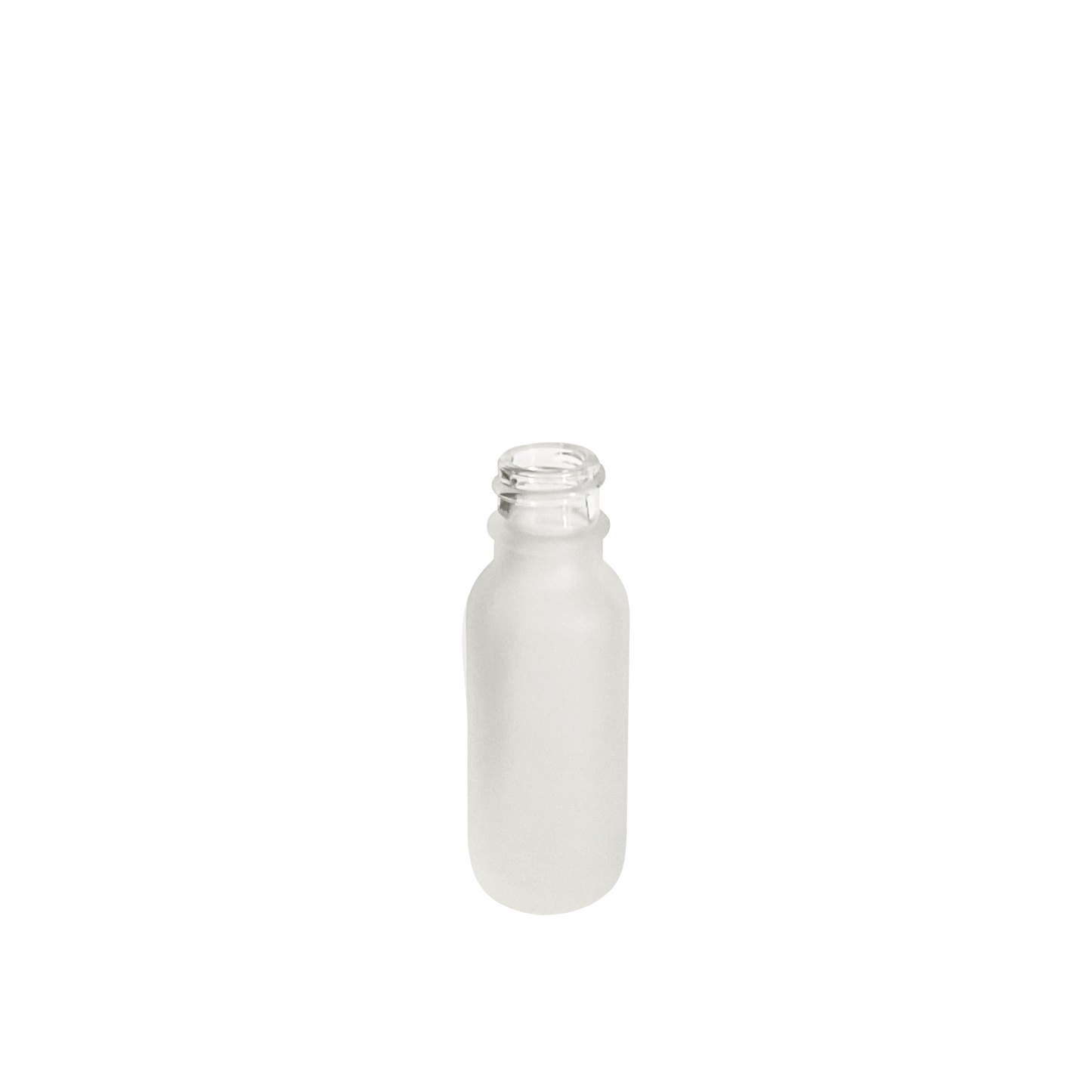 0.5 oz (15 ml) Frosted Clear Glass Boston Round 18-400 Bottle