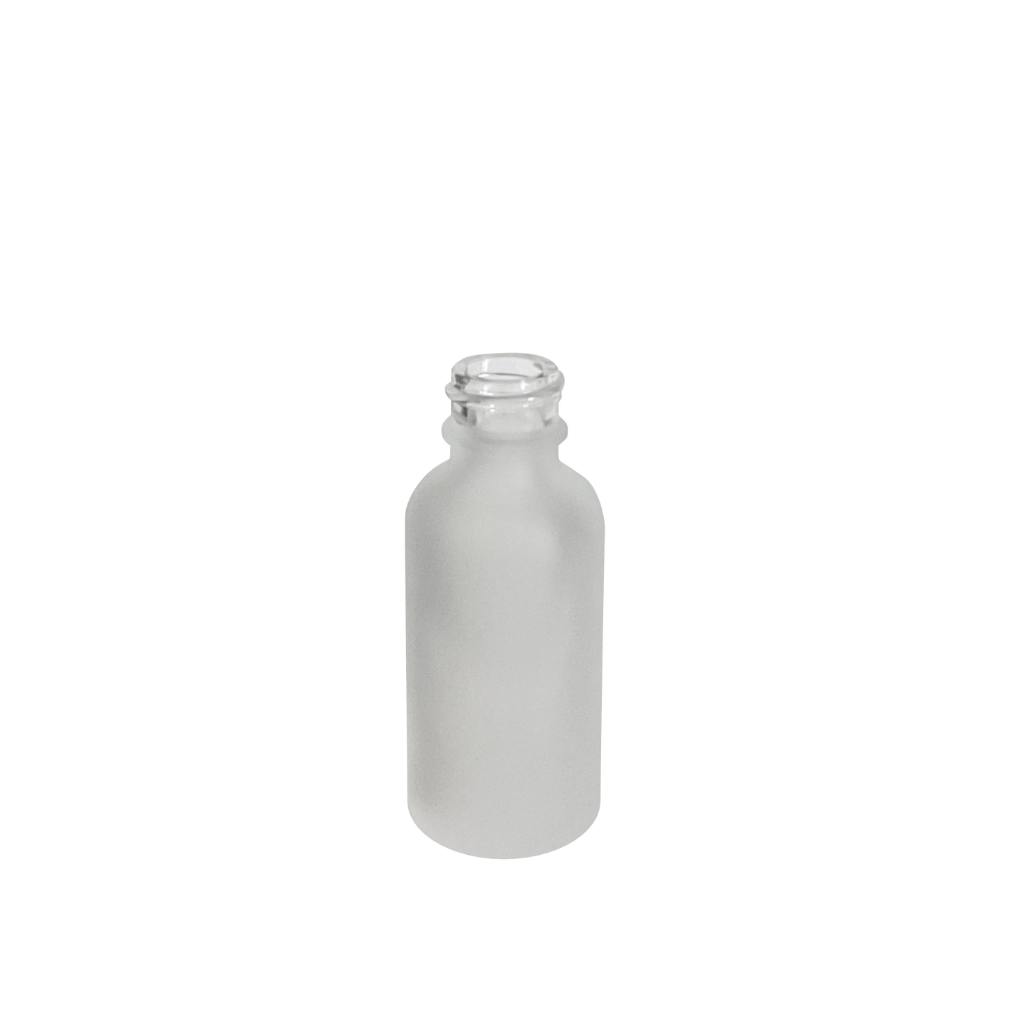 1 oz (30 ml) Frosted Clear Glass Boston Round 20-400 Bottle