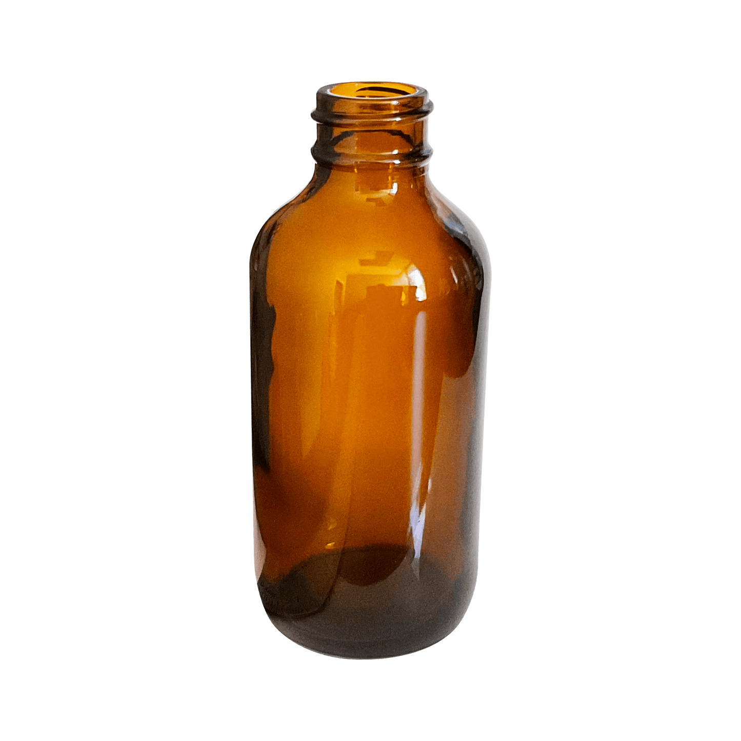 4 oz (120 ml) Amber Glass Boston Round 24-400 Bottle