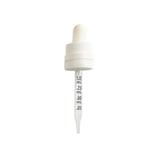 (30 ml) White CRC/TE 18 DIN (18-410) Dropper with 77mm Graduated Glass Pipette