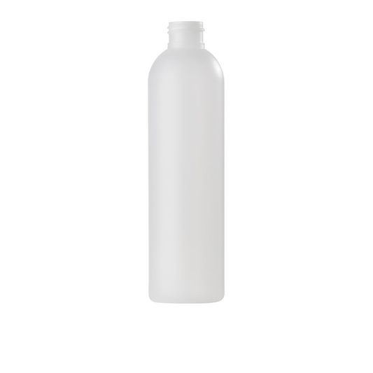 8 oz (240ml) Natural HDPE Cosmo Round 24-410 Bottle