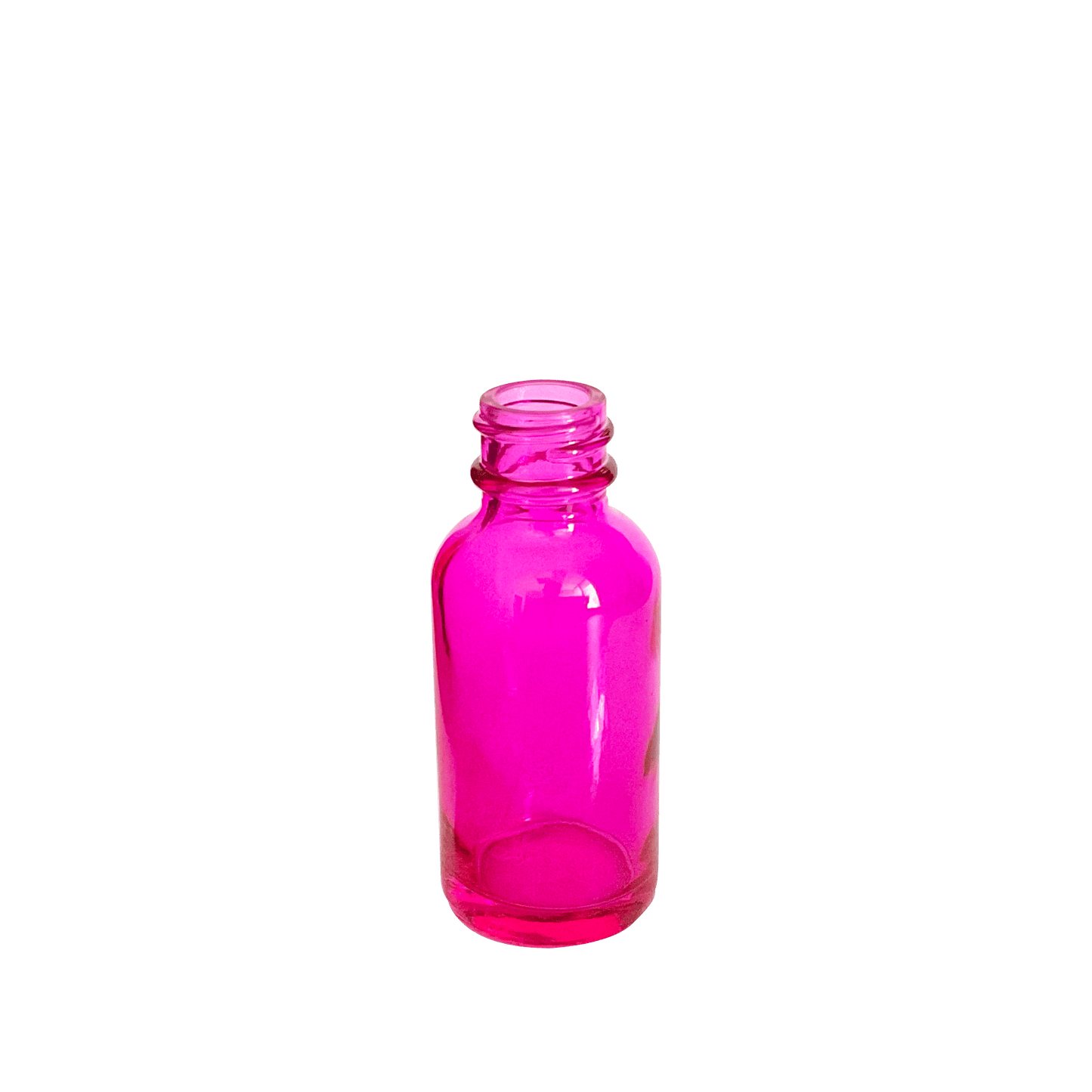 1 oz (30 ml) Pink Glass Boston Round 20-400 Bottle