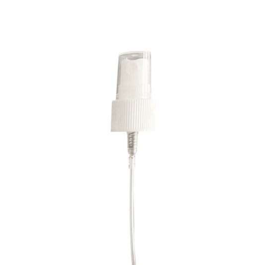 White Ribbed Skirt 20-410 Fine Mist Sprayer with 110mm Dip Tube