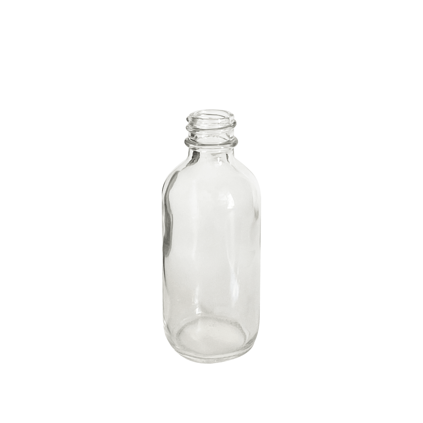 2 oz (60 ml) Clear Glass Boston Round 20-400 Bottle