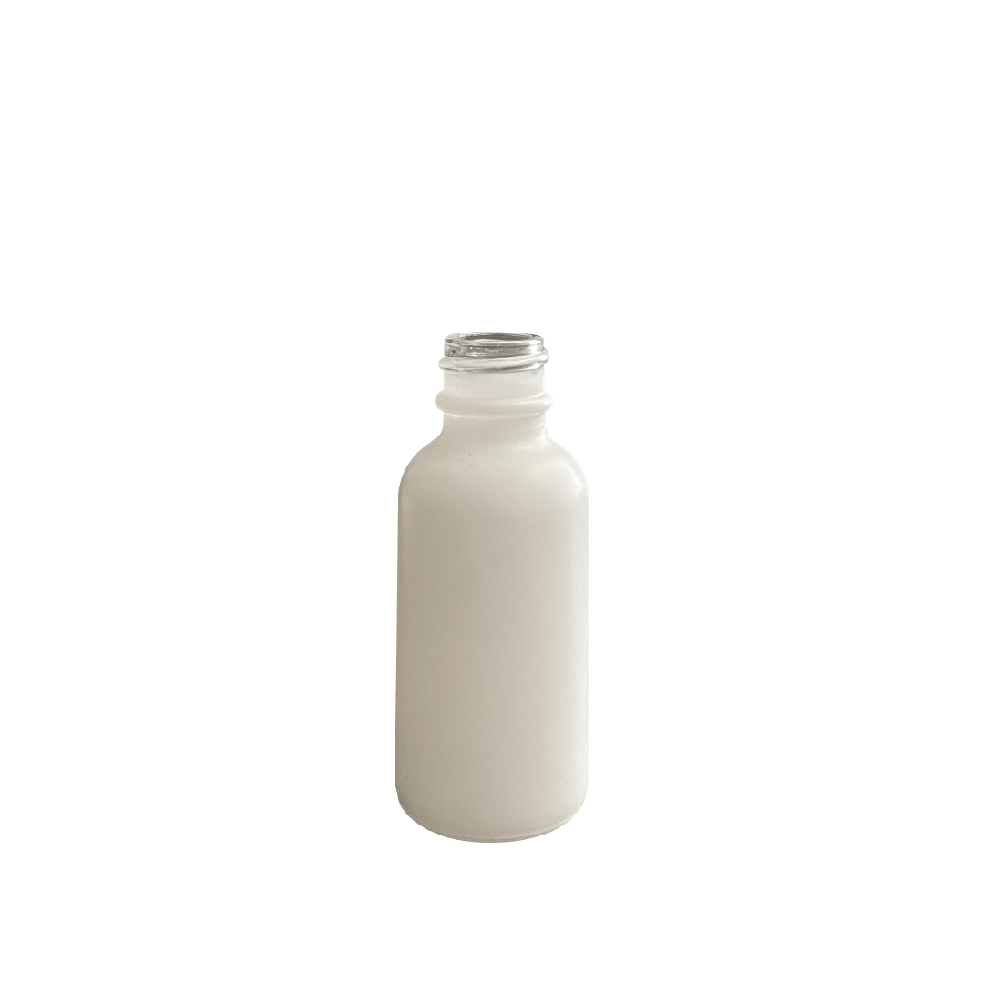 1 oz (30 ml) White Glass Boston Round 20-400 Bottle