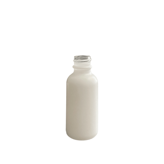 1 oz (30 ml) White Glass Boston Round 20-400 Bottle