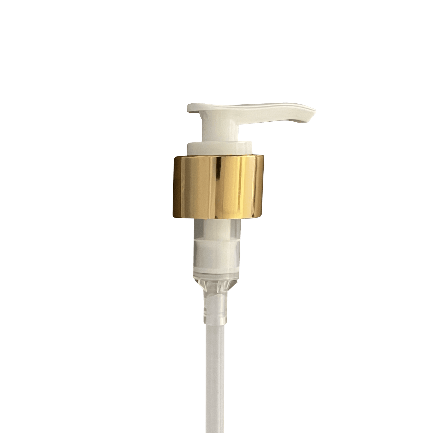 Gold Smooth Skirt White Plastic 24-410 Saddle Pump with 114mm Dip Tube