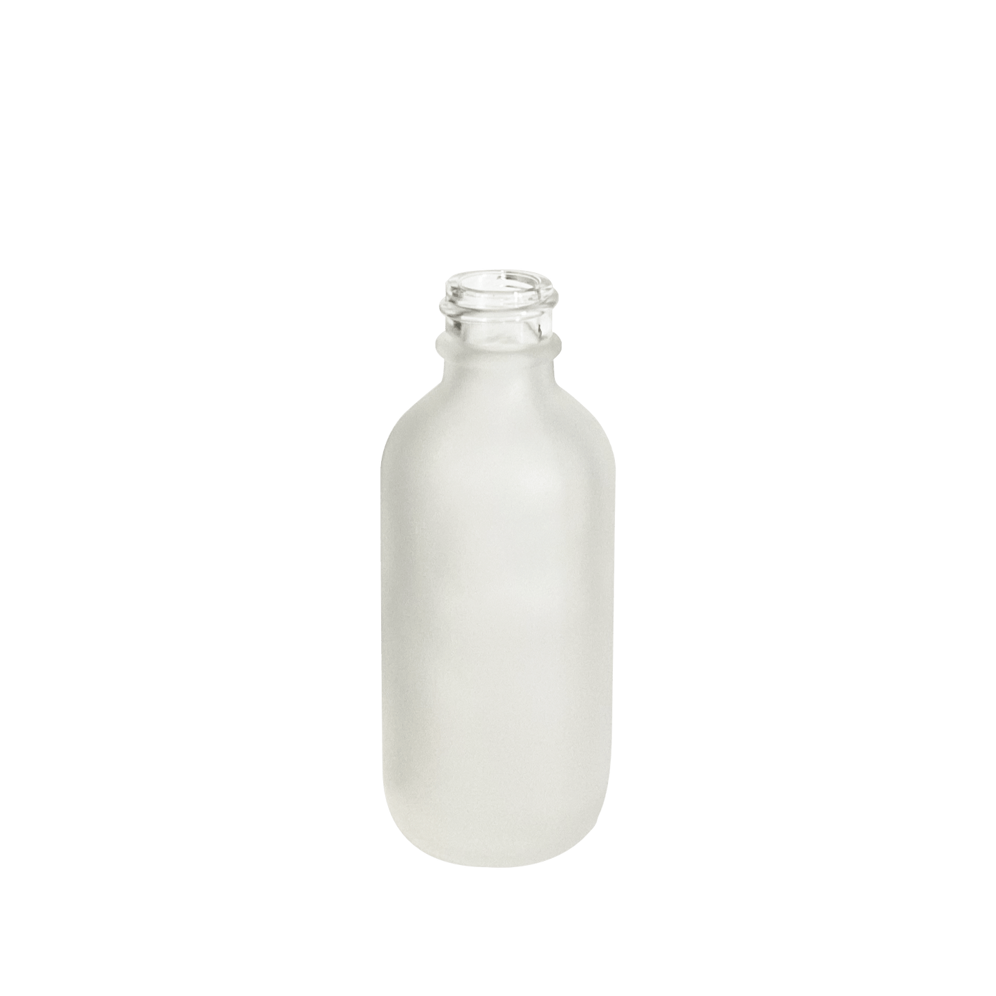 2 oz (60 ml) Frosted Clear Glass Boston Round 20-400 Bottle